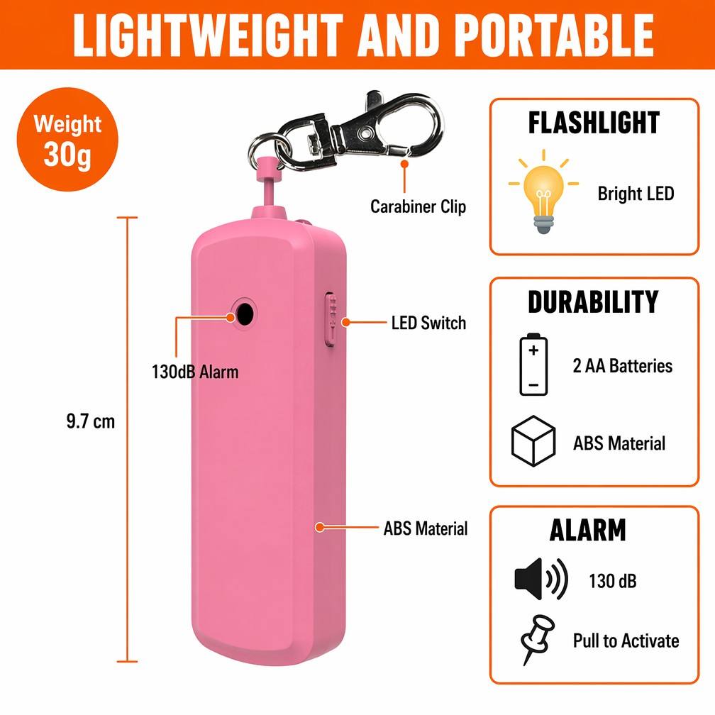 휴대용 130dB 안티 울프 알람 개인 자기 방어 보안 - Personal Alarm Keychain 리뷰 및 가격